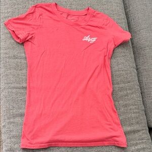 Vintage Abercrombie & Fitch Coral Red Crewneck Tee Made in Peru Y2K